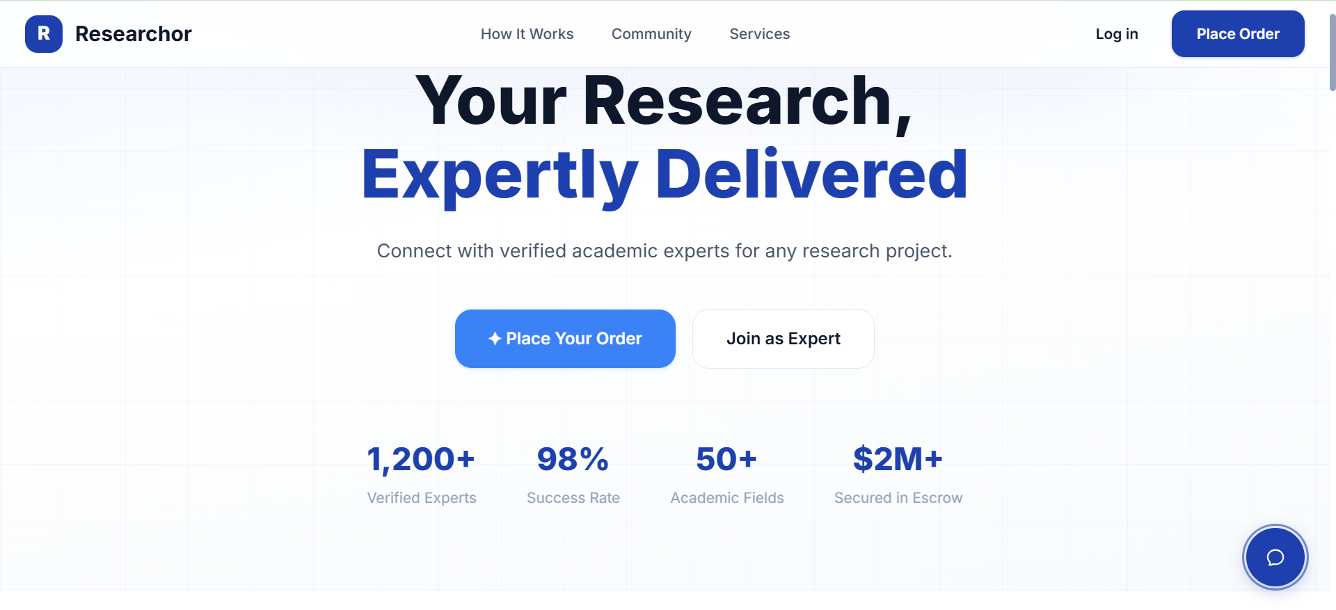 Researchor platform interface preview 1